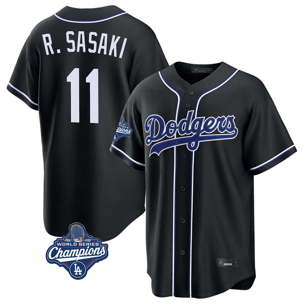My Store LA.Dodgers #11 Roki Sasaki Player Black World Series Meet Carbon Limited Home Stitched Jerseys