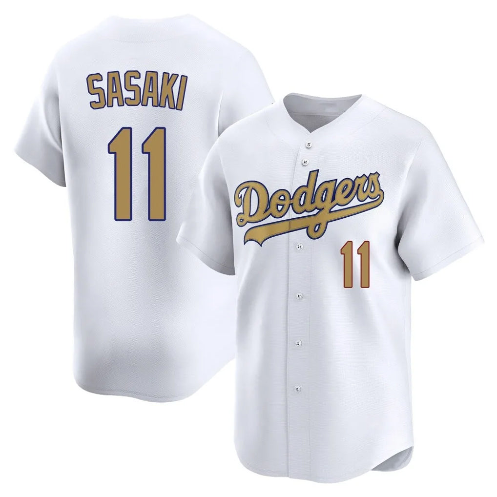 My Store LA.Dodgers #11 Roki Sasaki Player Gold Collection Limited Home Stitched Jerseys