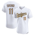 My Store LA.Dodgers #11 Roki Sasaki Player Gold Limited Elite Home Stitched Jerseys