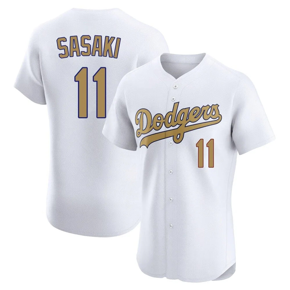 My Store LA.Dodgers #11 Roki Sasaki Player Gold Limited Elite Home Stitched Jerseys