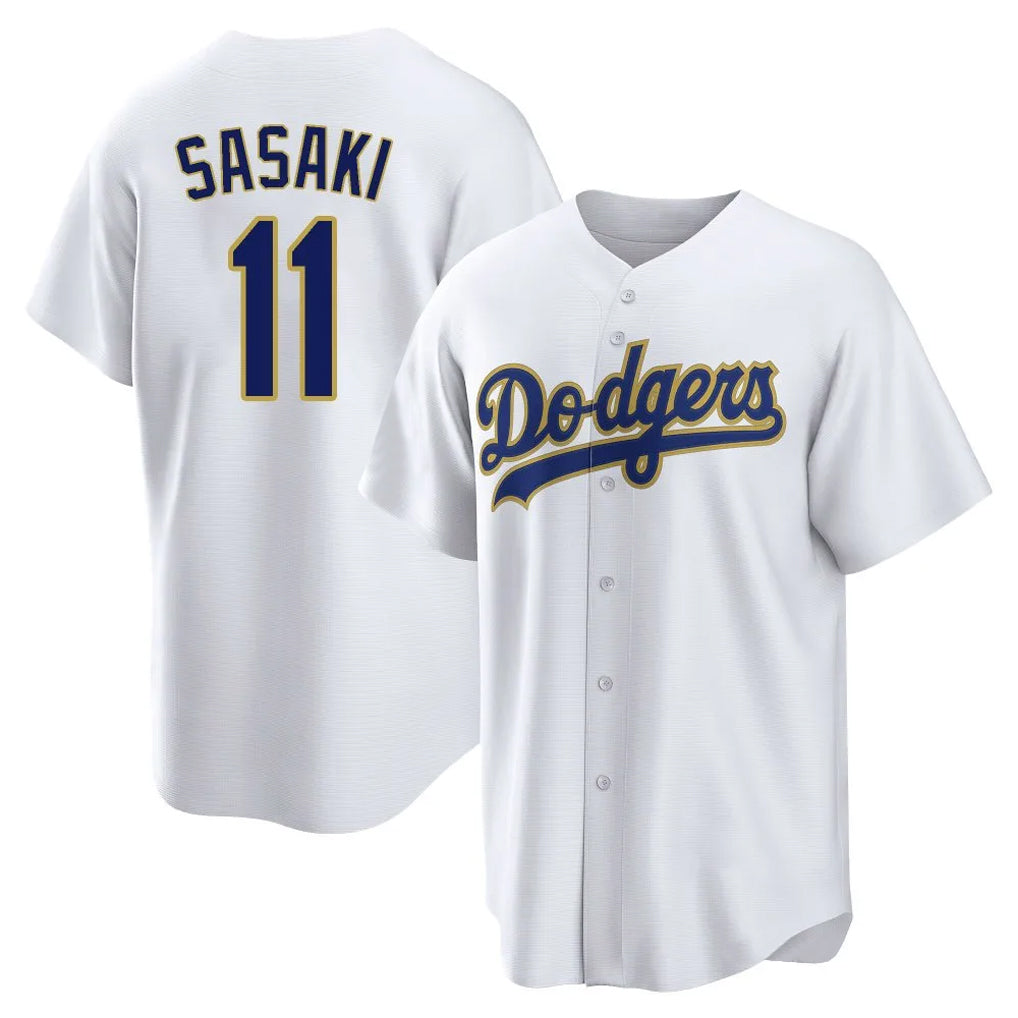 My Store LA.Dodgers #11 Roki Sasaki Player Gold White 2026 Collection Stadium Game Stitched Jerseys