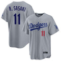 My Store LA.Dodgers #11 Roki Sasaki Player Gray Game Home Stitched Jerseys