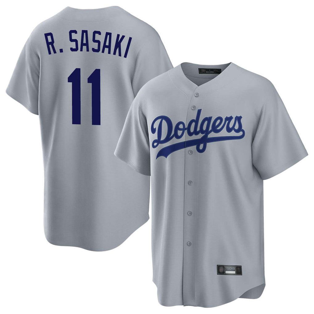My Store LA.Dodgers #11 Roki Sasaki Player Gray Game Stitched Jerseys