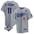 My Store LA.Dodgers #11 Roki Sasaki Player Gray World Series Game Home Stitched Jerseys