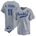 My Store LA.Dodgers #11 Roki Sasaki Player Gray World Series Game Limited Home Stitched Jerseys