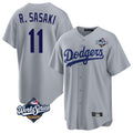 My Store LA.Dodgers #11 Roki Sasaki Player Gray World Series Game Stitched Jerseys