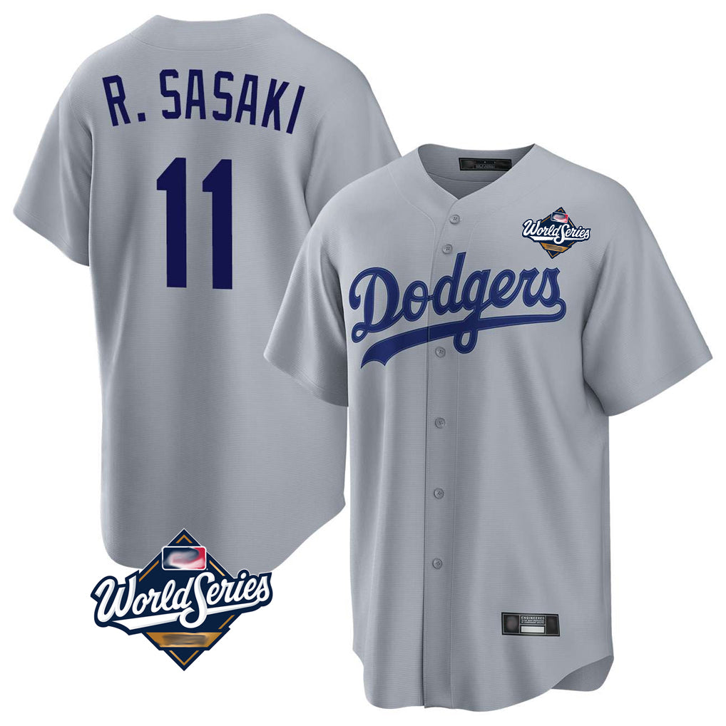 My Store LA.Dodgers #11 Roki Sasaki Player Gray World Series Game Stitched Jerseys