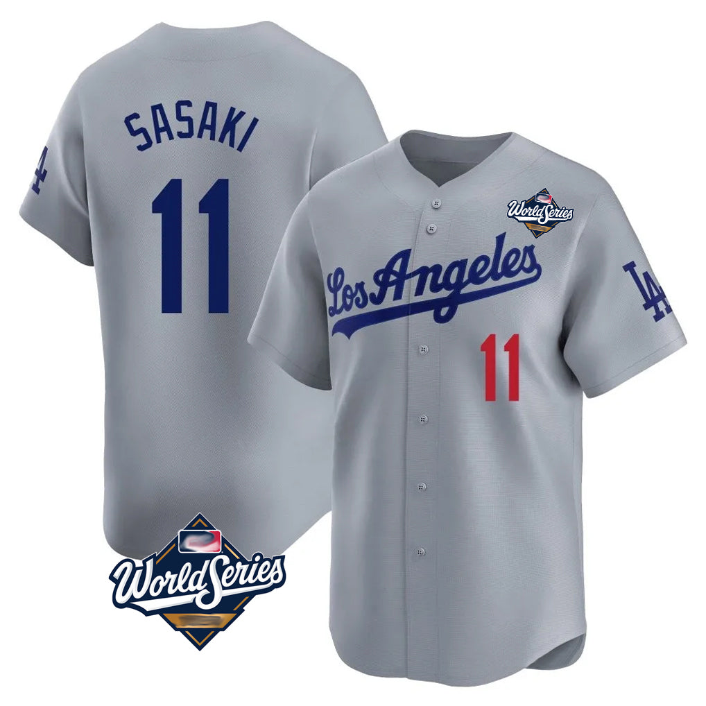 My Store LA.Dodgers #11 Roki Sasaki Player Gray World Series Limited Home Stitched Jerseys