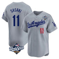 My Store LA.Dodgers #11 Roki Sasaki Player Gray World Series Limited Home Stitched Jerseys