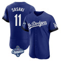 My Store LA.Dodgers #11 Roki Sasaki Player Royal World Series Meet City Connect Elite Home Stitched Jerseys