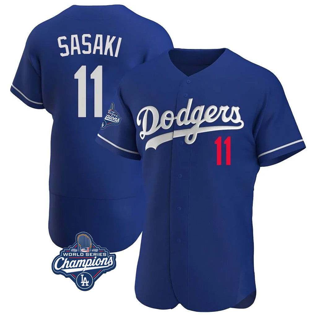 My Store LA.Dodgers #11 Roki Sasaki Player Royal World Series Meet Limited Elite Home Stitched Jerseys