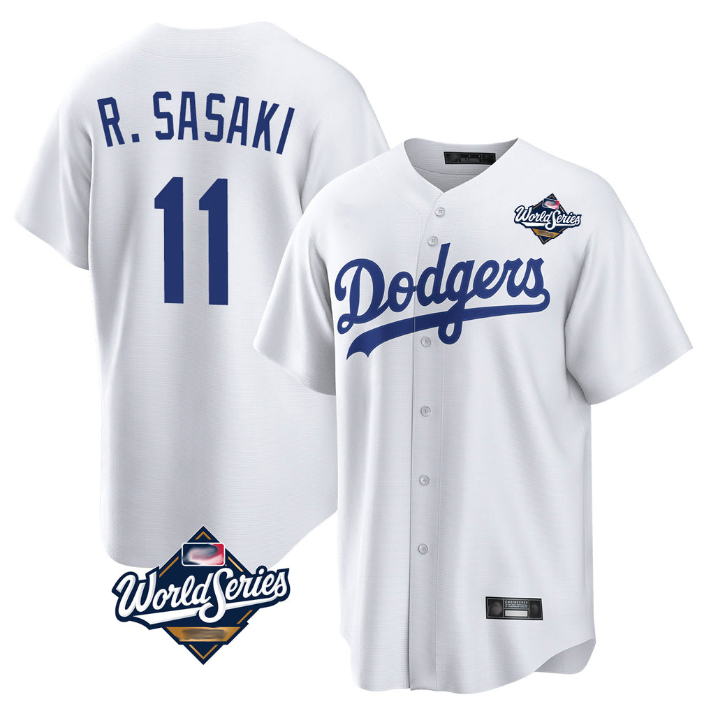 My Store LA.Dodgers #11 Roki Sasaki Player White World Series Game Home Stitched Jerseys