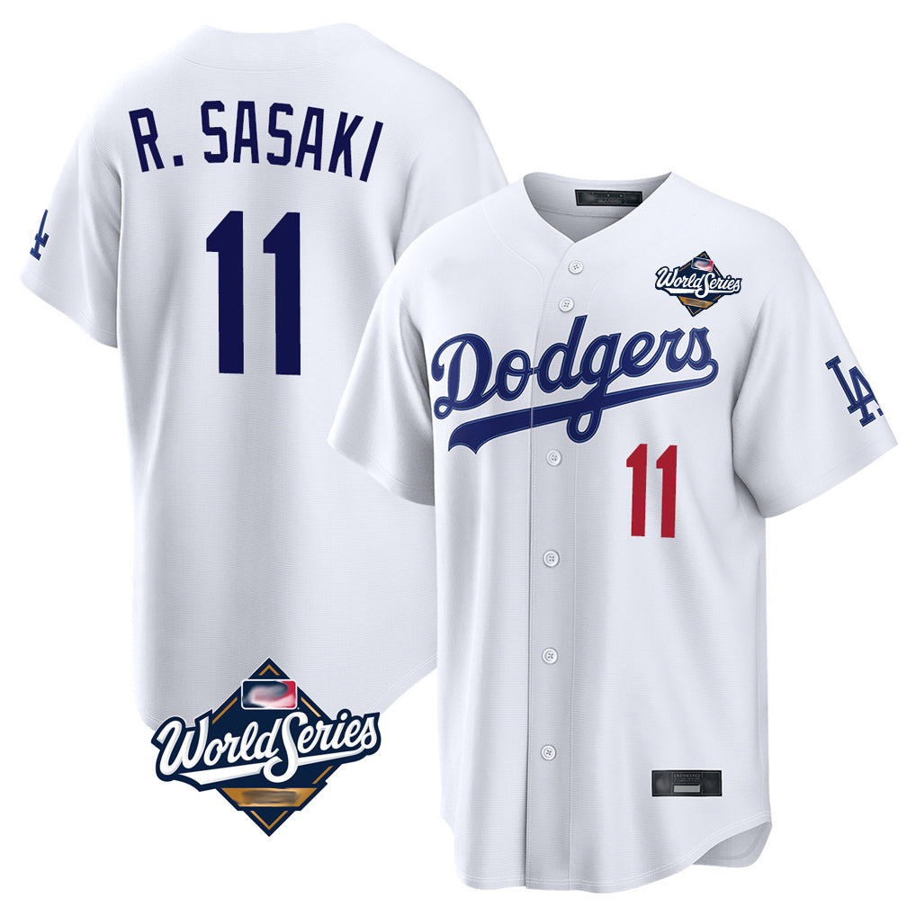 My Store LA.Dodgers #11 Roki Sasaki Player White World Series Home Game Stitched Jerseys