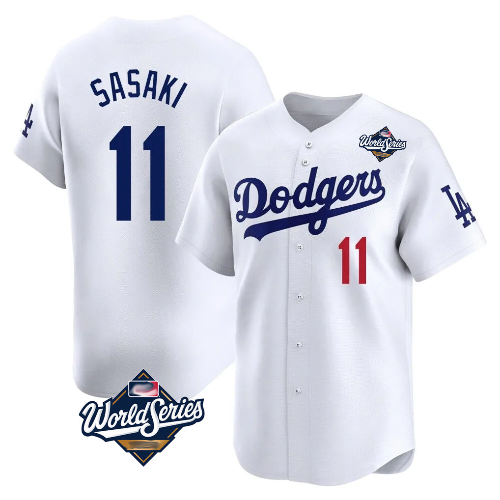 My Store LA.Dodgers #11 Roki Sasaki Player White World Series Limited Home Stitched Jerseys