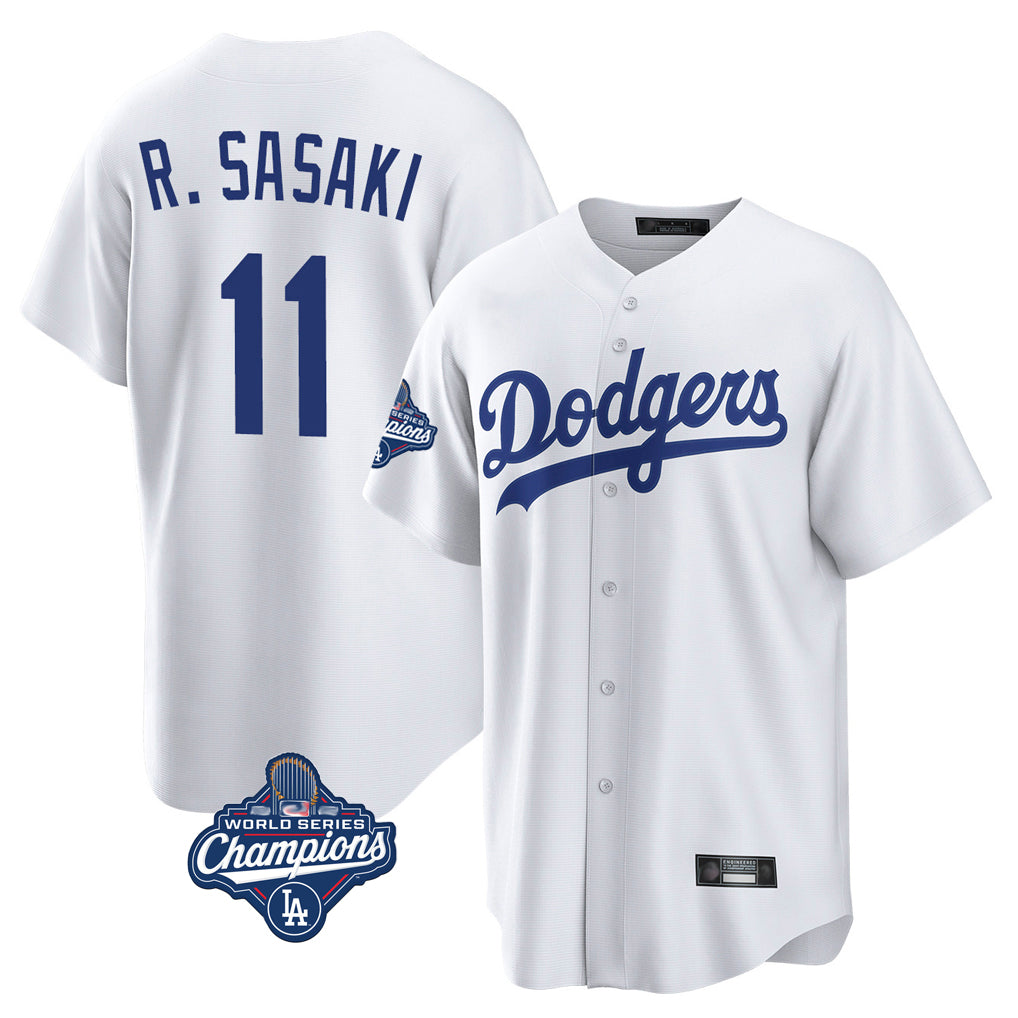 My Store LA.Dodgers #11 Roki Sasaki Player White World Series Meet Game Home Stitched Jerseys