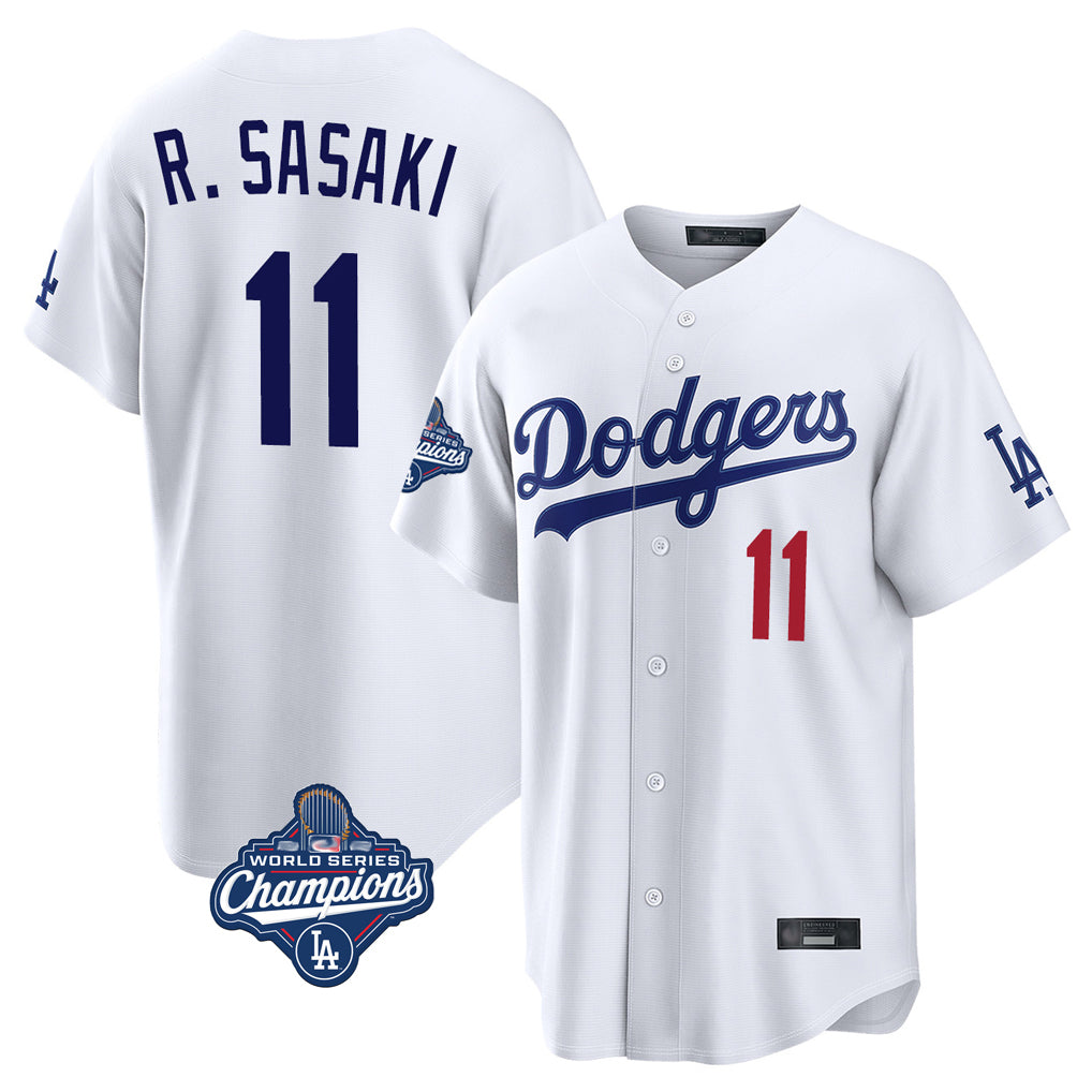 My Store LA.Dodgers #11 Roki Sasaki Player White World Series Meet Home Game Stitched Jerseys