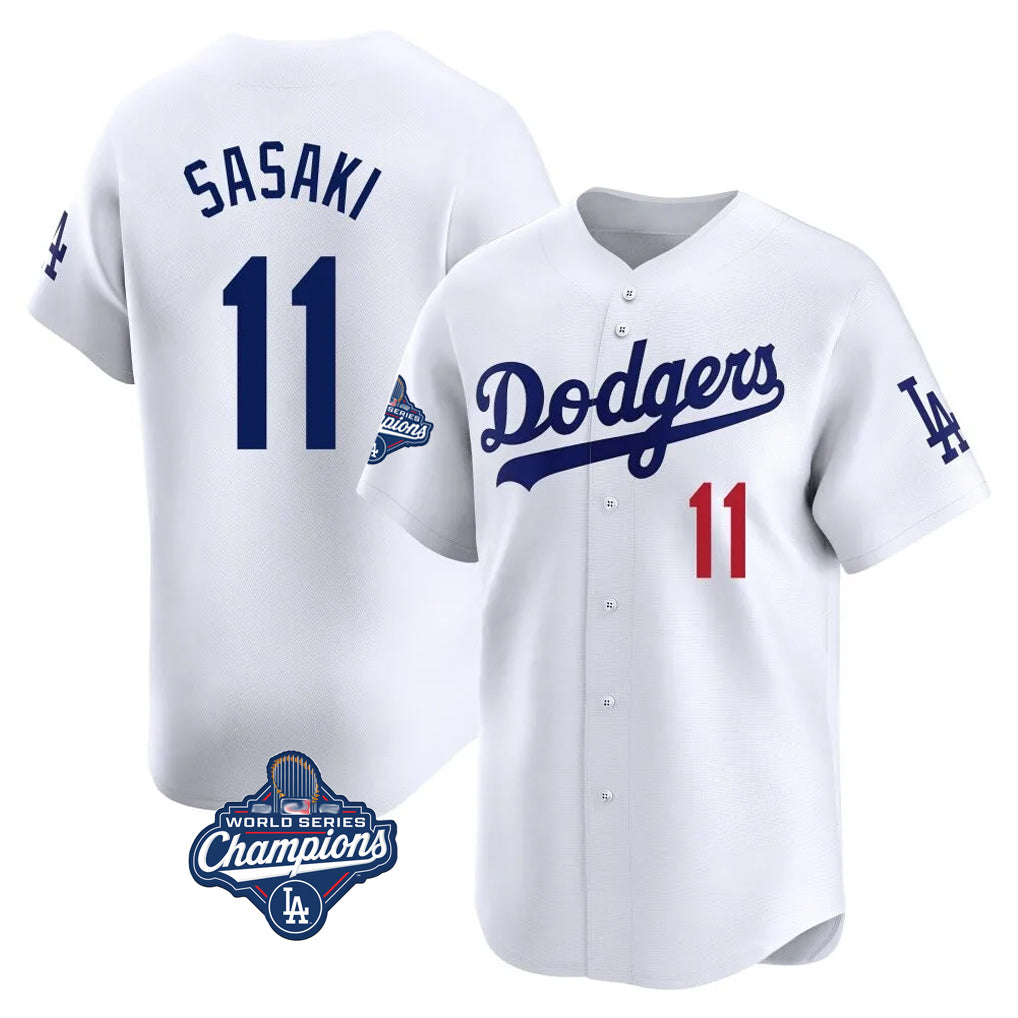 My Store LA.Dodgers #11 Roki Sasaki Player White World Series Meet Limited Home Stitched Jerseys