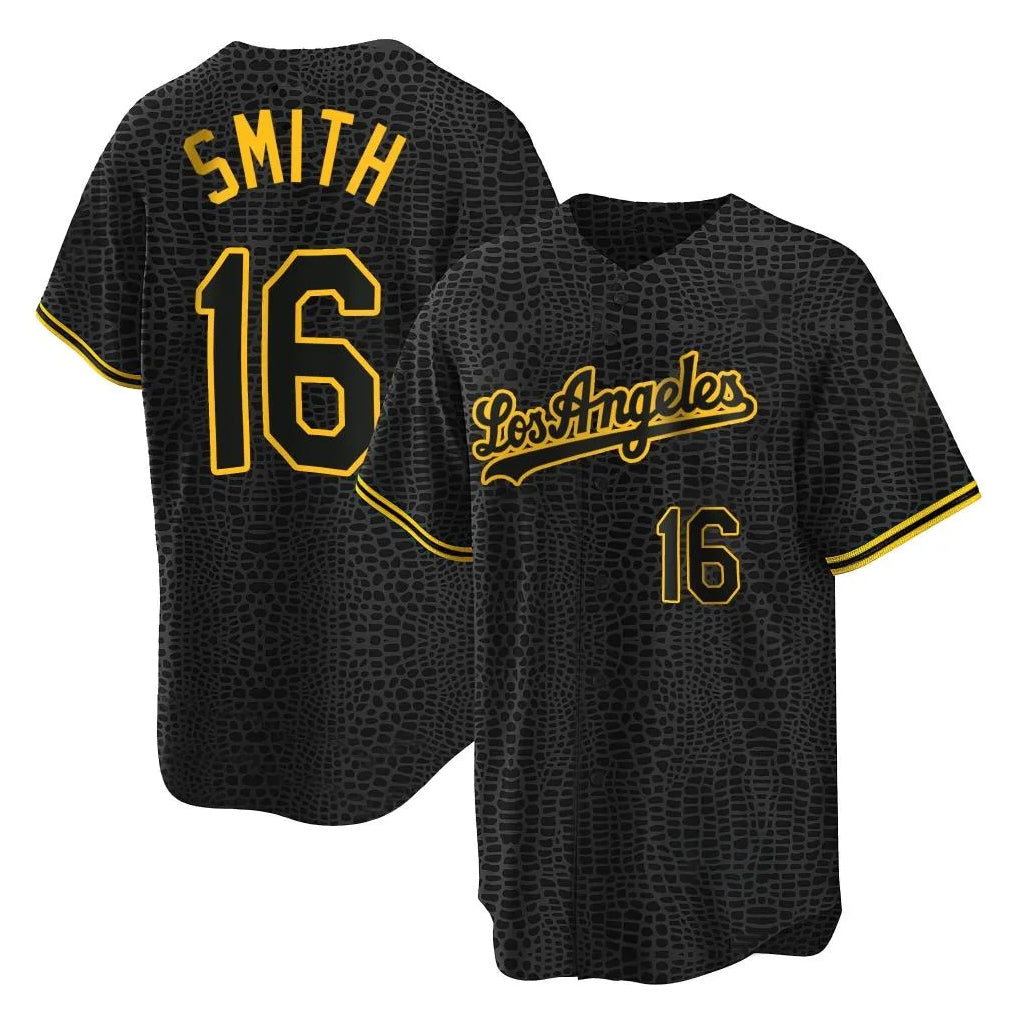 My Store LA.Dodgers #16 Will Smith Player Black Snake Skin City Game Home Stitched Jerseys
