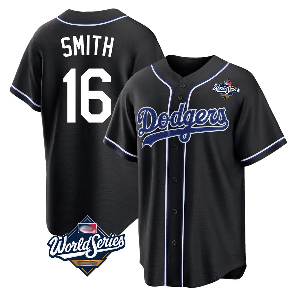 My Store LA.Dodgers #16 Will Smith Player Black World Series Carbon Limited Home Stitched Jerseys