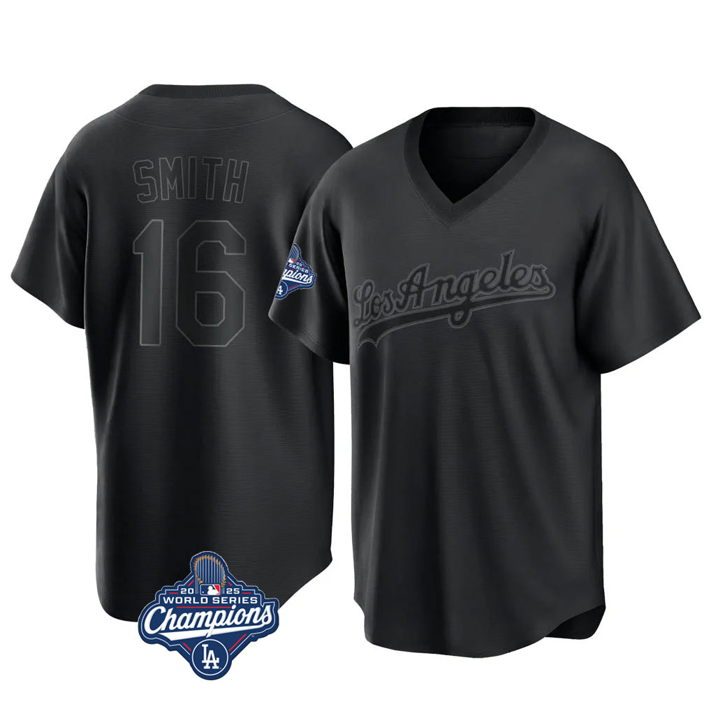 My Store LA.Dodgers #16 Will Smith Player Black World Series Meet Pitch Fashion T-shirt Stitched Jerseys