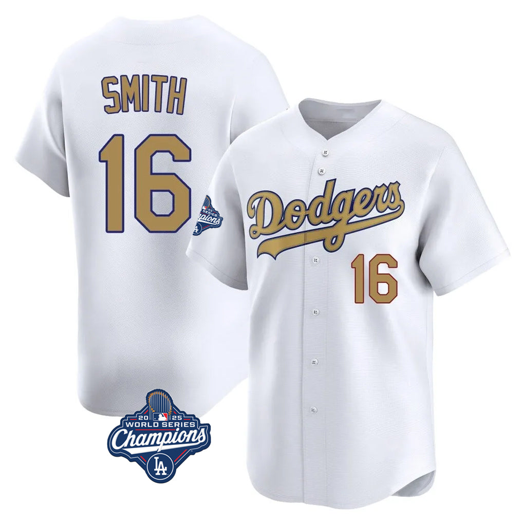 My Store LA.Dodgers #16 Will Smith Player Gold World Series Meet Collection Limited Home Stitched Jerseys