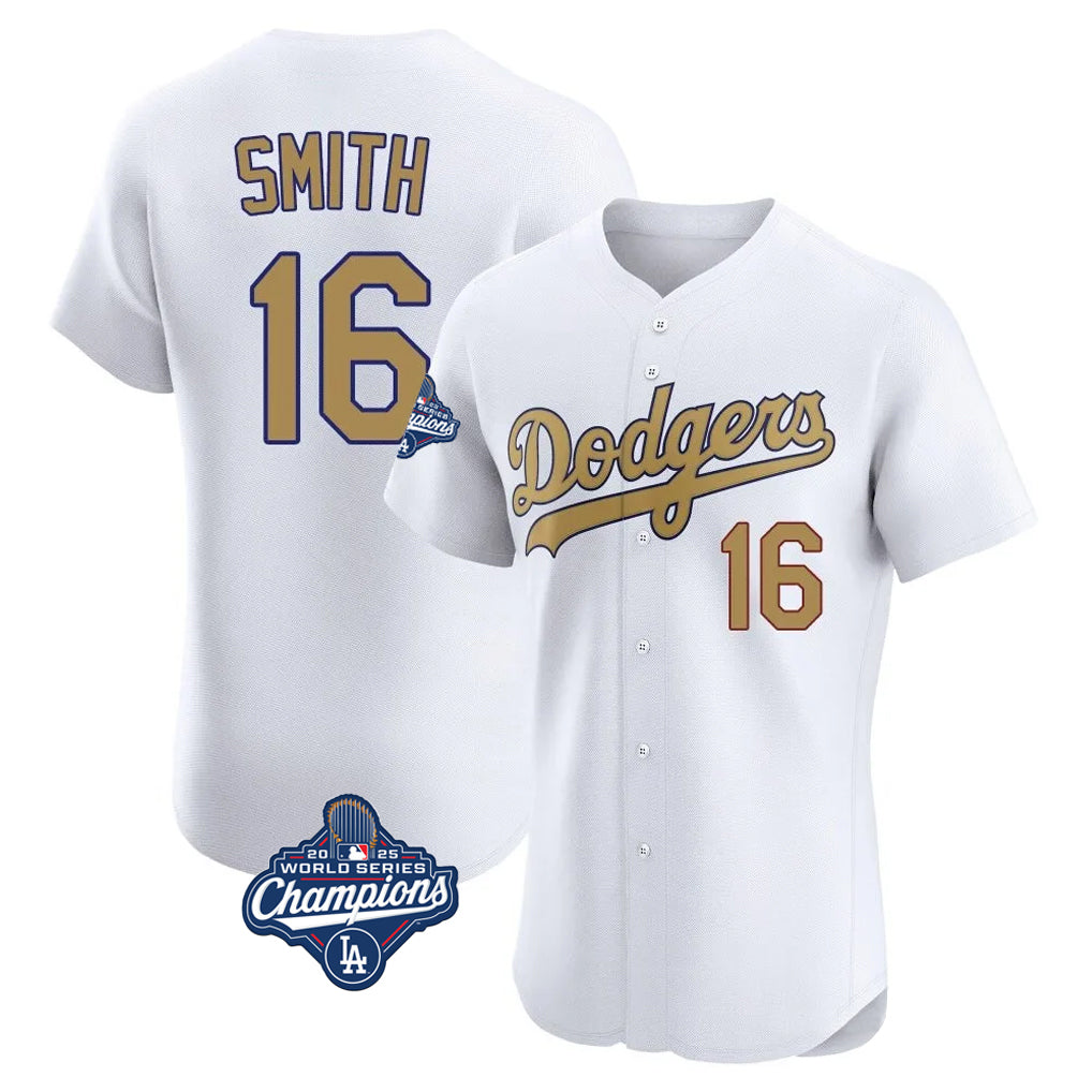 My Store LA.Dodgers #16 Will Smith Player Gold World Series Meet Limited Elite Home Stitched Jerseys