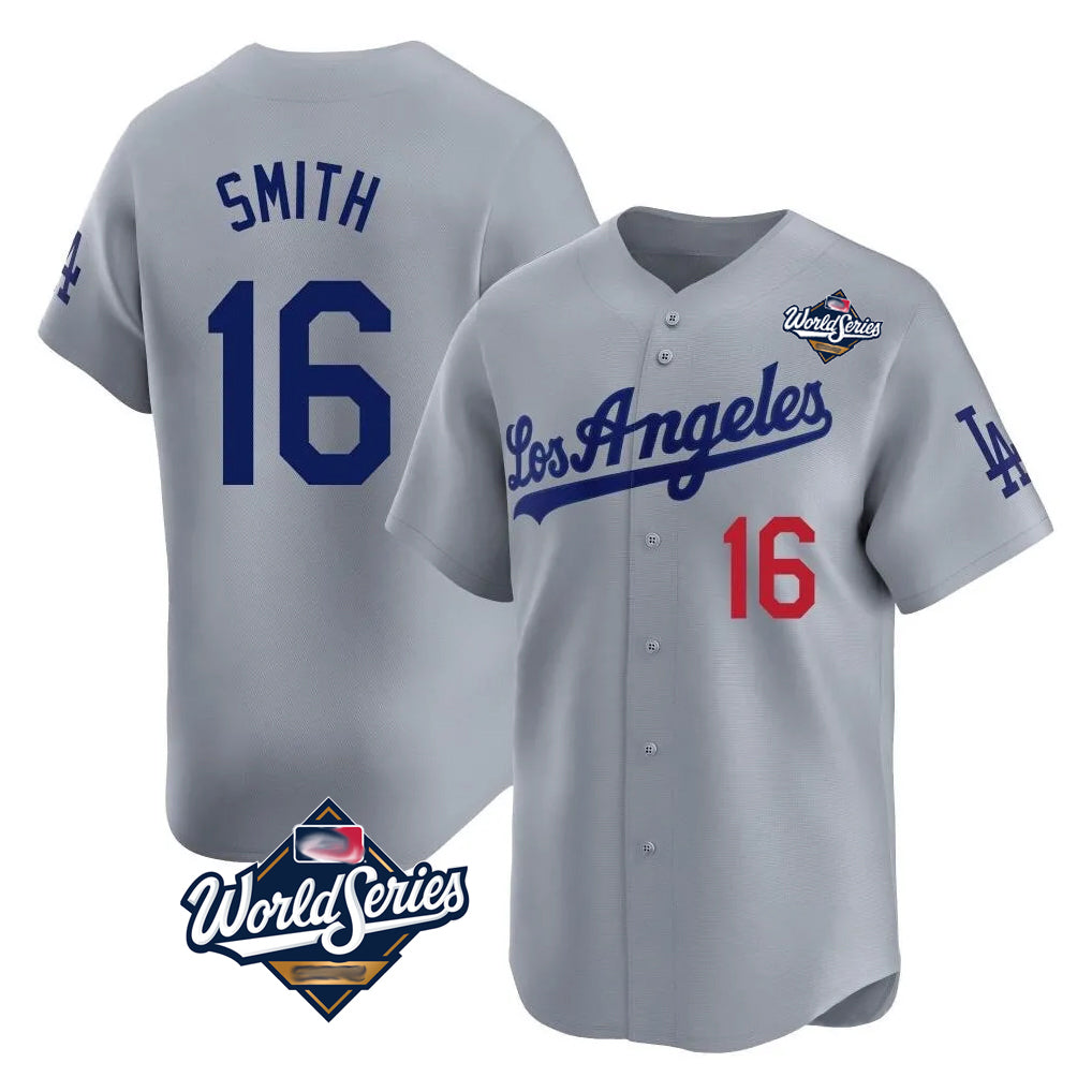 My Store LA.Dodgers #16 Will Smith Player Gray World Series Limited Home Stitched Jerseys