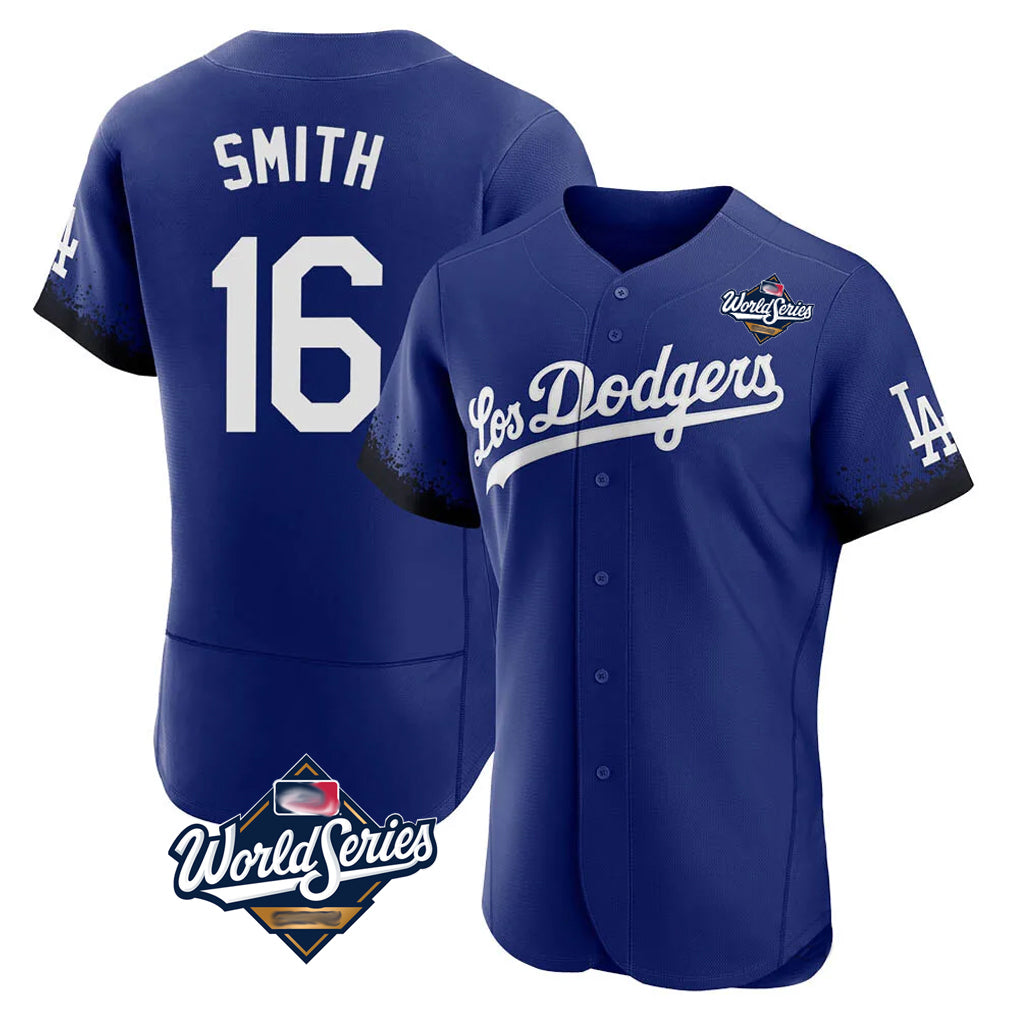 My Store LA.Dodgers #16 Will Smith Player Royal World Series City Connect Elite Home Stitched Jerseys