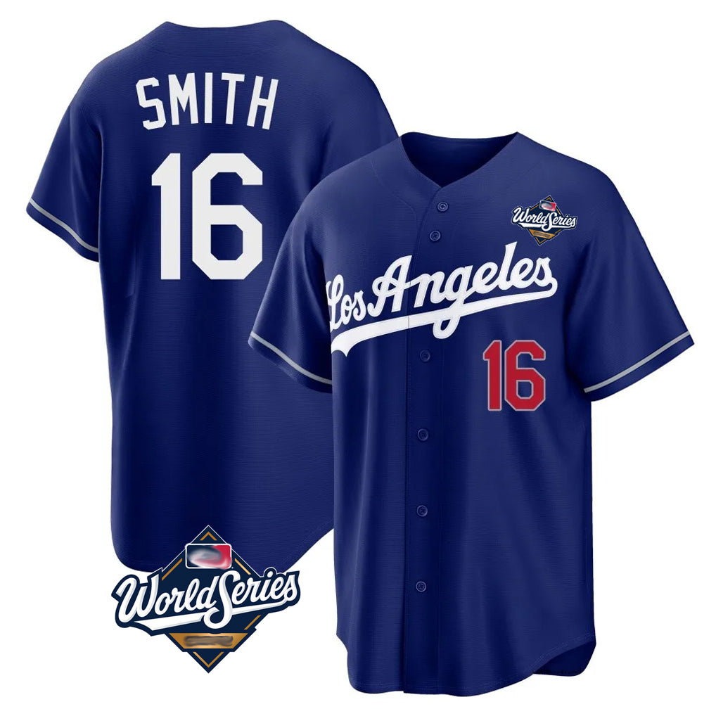 My Store LA.Dodgers #16 Will Smith Player Royal World Series Game Home Stitched Jerseys