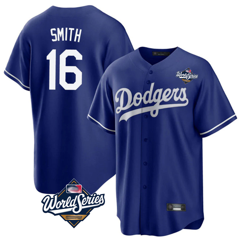 My Store LA.Dodgers #16 Will Smith Player Royal World Series Game Stitched Jerseys