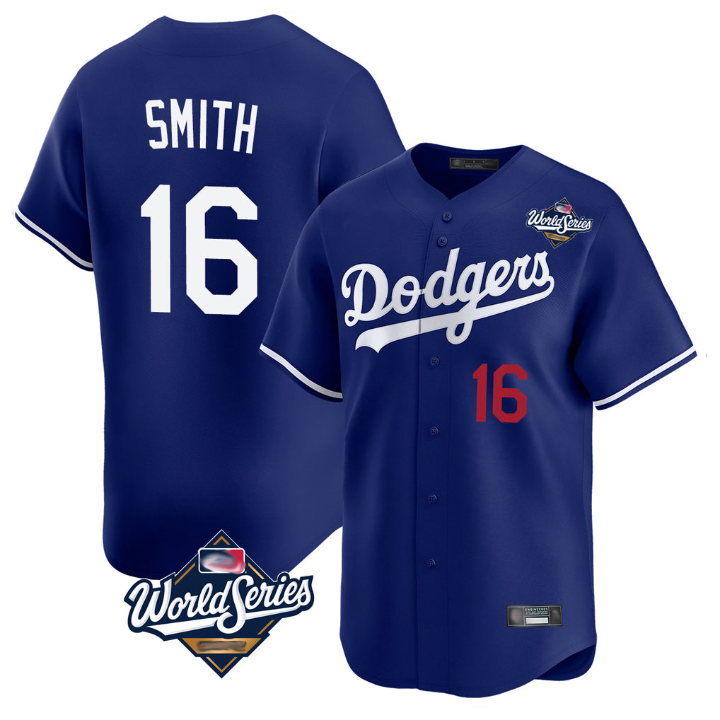 My Store LA.Dodgers #16 Will Smith Player Royal World Series Limited Home Stitched Jerseys