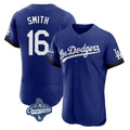 My Store LA.Dodgers #16 Will Smith Player Royal World Series Meet City Connect Elite Home Stitched Jerseys