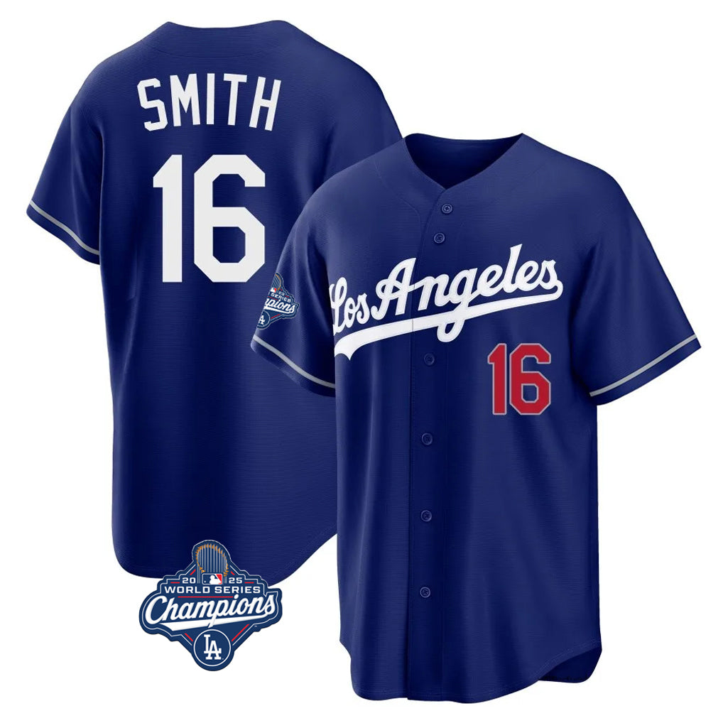 My Store LA.Dodgers #16 Will Smith Player Royal World Series Meet Game Home Stitched Jerseys
