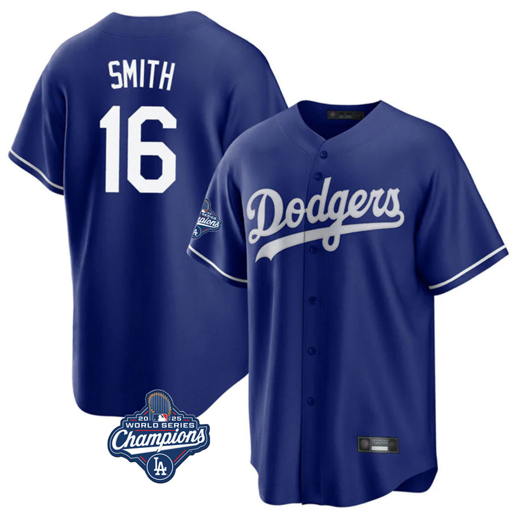 My Store LA.Dodgers #16 Will Smith Player Royal World Series Meet Game Stitched Jerseys