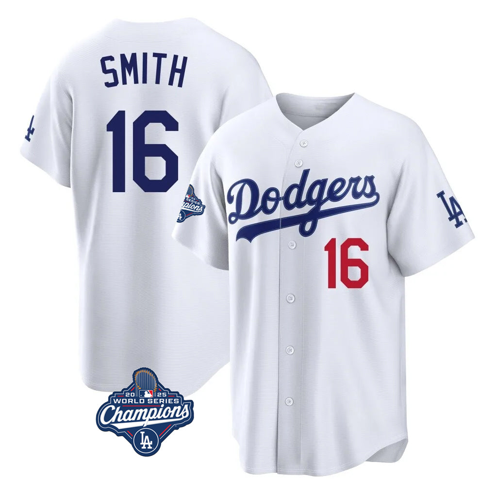 My Store LA.Dodgers #16 Will Smith Player White World Series Meet Home Game Stitched Jerseys