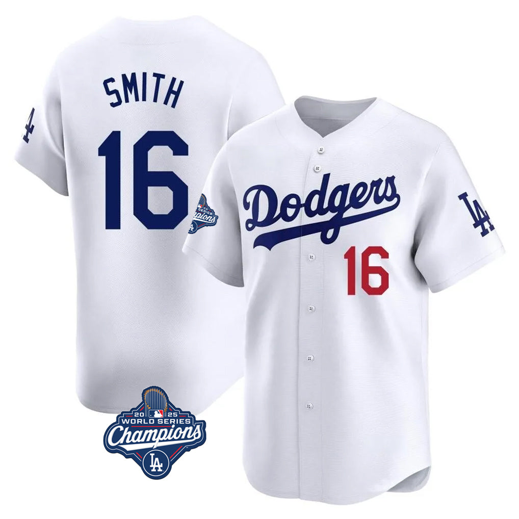 My Store LA.Dodgers #16 Will Smith Player White World Series Meet Limited Home Stitched Jerseys
