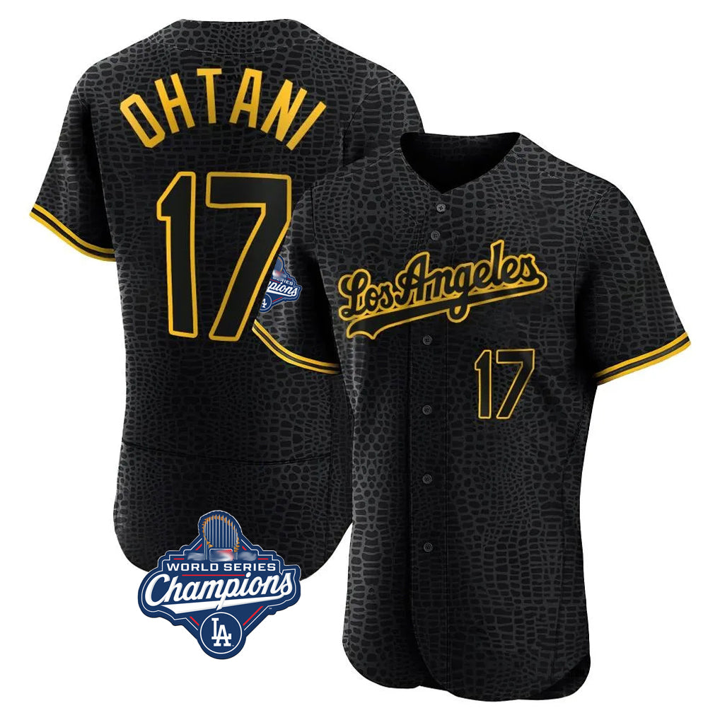 My Store LA.Dodgers #17 Shohei Ohtani Player Black World Series Meet Snake Skin City Limited Elite Home Stitched Jerseys