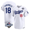 My Store LA.Dodgers #18 Yoshinobu Yamamoto Player White World Series Limited Home Stitched Jerseys