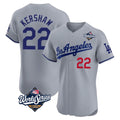 My Store LA.Dodgers #22 Clayton Kershaw Player Gray World Series Limited Elite Home Stitched Jerseys