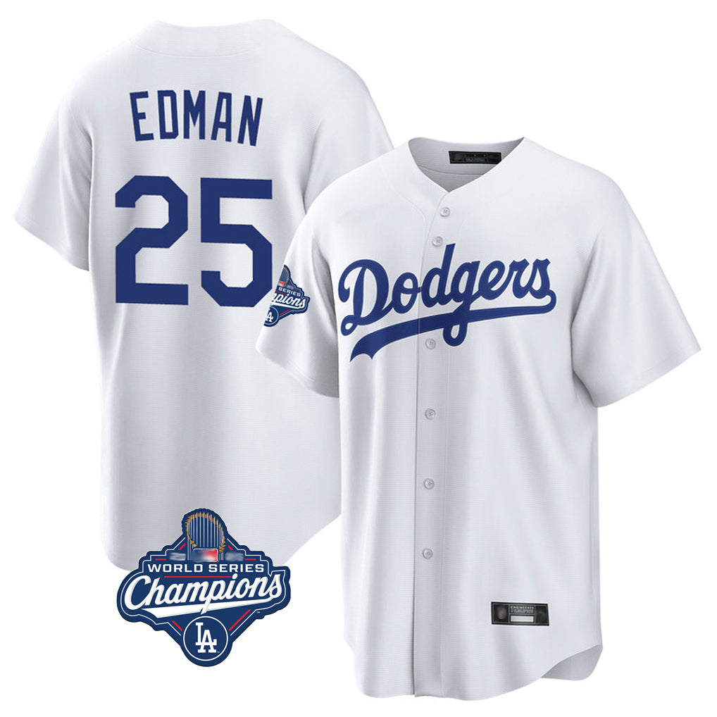 My Store LA.Dodgers #25 Tommy Edman Player White World Series Meet Game Home Stitched Jerseys