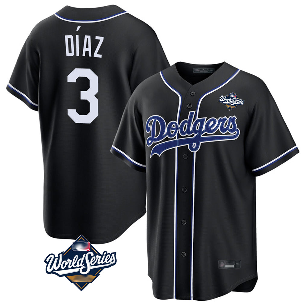 My Store LA.Dodgers #3 Edwin D¨ªaz Player Black World Series Carbon Limited Home Stitched Jerseys