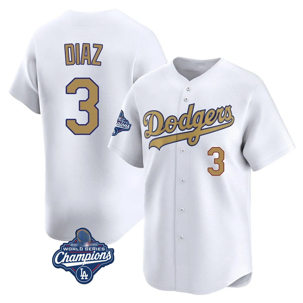 My Store LA.Dodgers #3 Edwin D¨ªaz Player Gold World Series Meet Collection Limited Home Stitched Jerseys