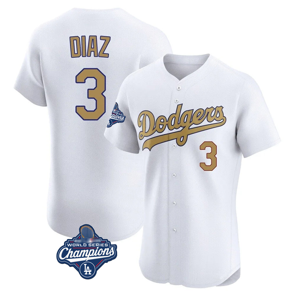 My Store LA.Dodgers #3 Edwin D¨ªaz Player Gold World Series Meet Limited Elite Home Stitched Jerseys