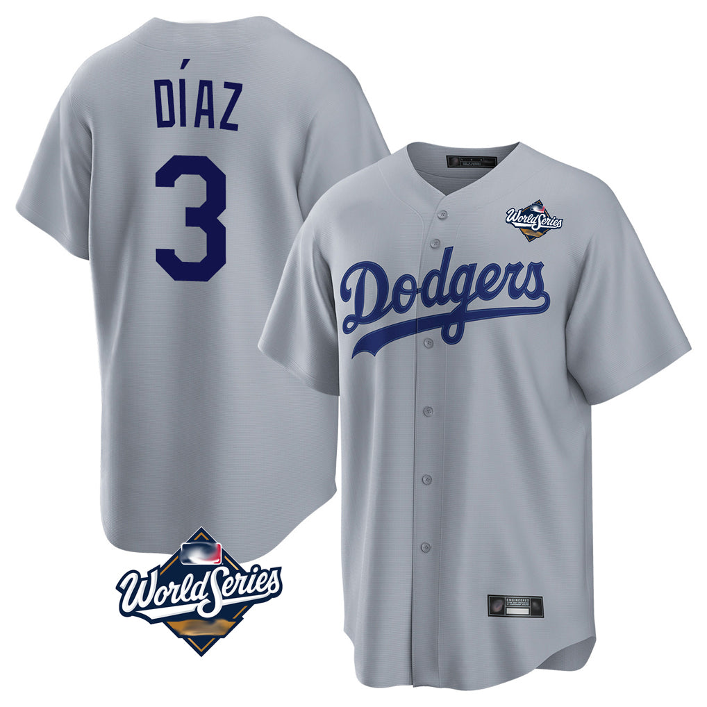 My Store LA.Dodgers #3 Edwin D¨ªaz Player Gray World Series Game Stitched Jerseys