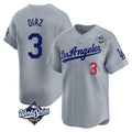 My Store LA.Dodgers #3 Edwin D¨ªaz Player Gray World Series Limited Home Stitched Jerseys