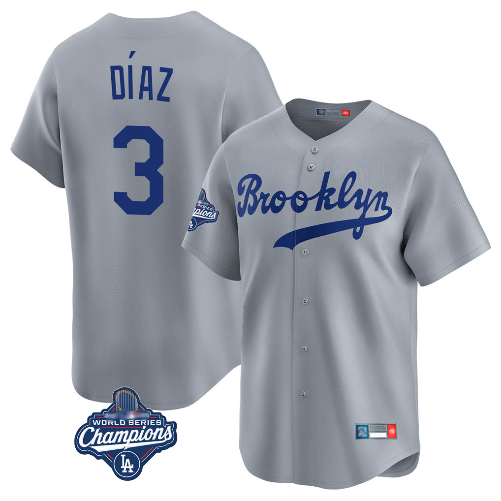 My Store LA.Dodgers #3 Edwin D¨ªaz Player Gray World Series Meet Game Limited Home Stitched Jerseys