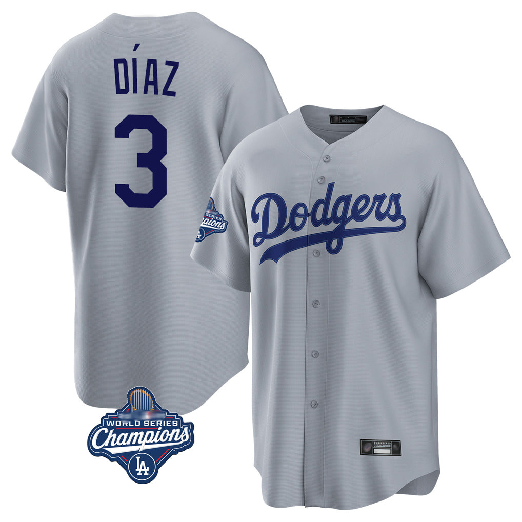 My Store LA.Dodgers #3 Edwin D¨ªaz Player Gray World Series Meet Game Stitched Jerseys