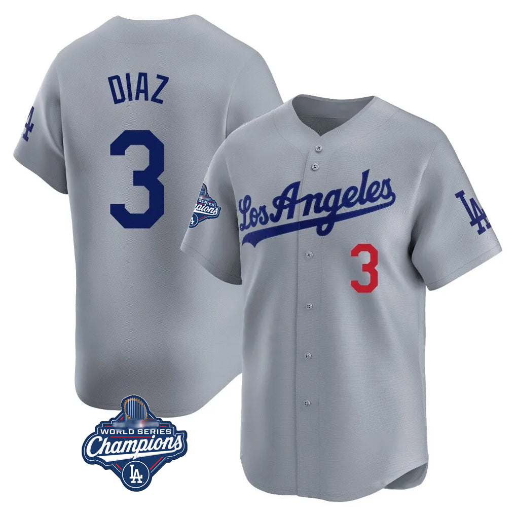 My Store LA.Dodgers #3 Edwin D¨ªaz Player Gray World Series Meet Limited Home Stitched Jerseys