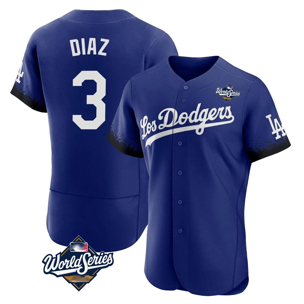 My Store LA.Dodgers #3 Edwin D¨ªaz Player Royal World Series City Connect Elite Home Stitched Jerseys