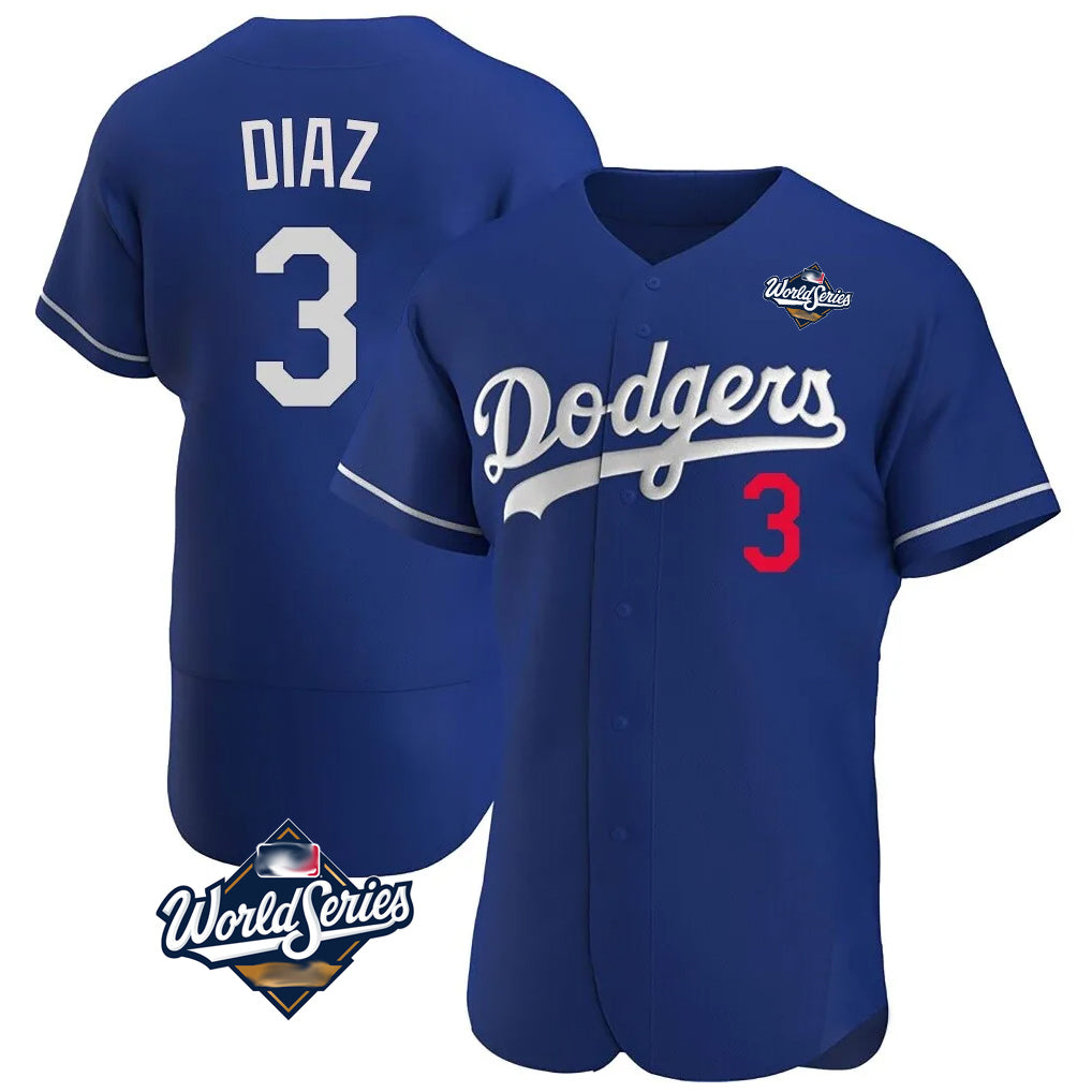 My Store LA.Dodgers #3 Edwin D¨ªaz Player Royal World Series Limited Elite Home Stitched Jerseys